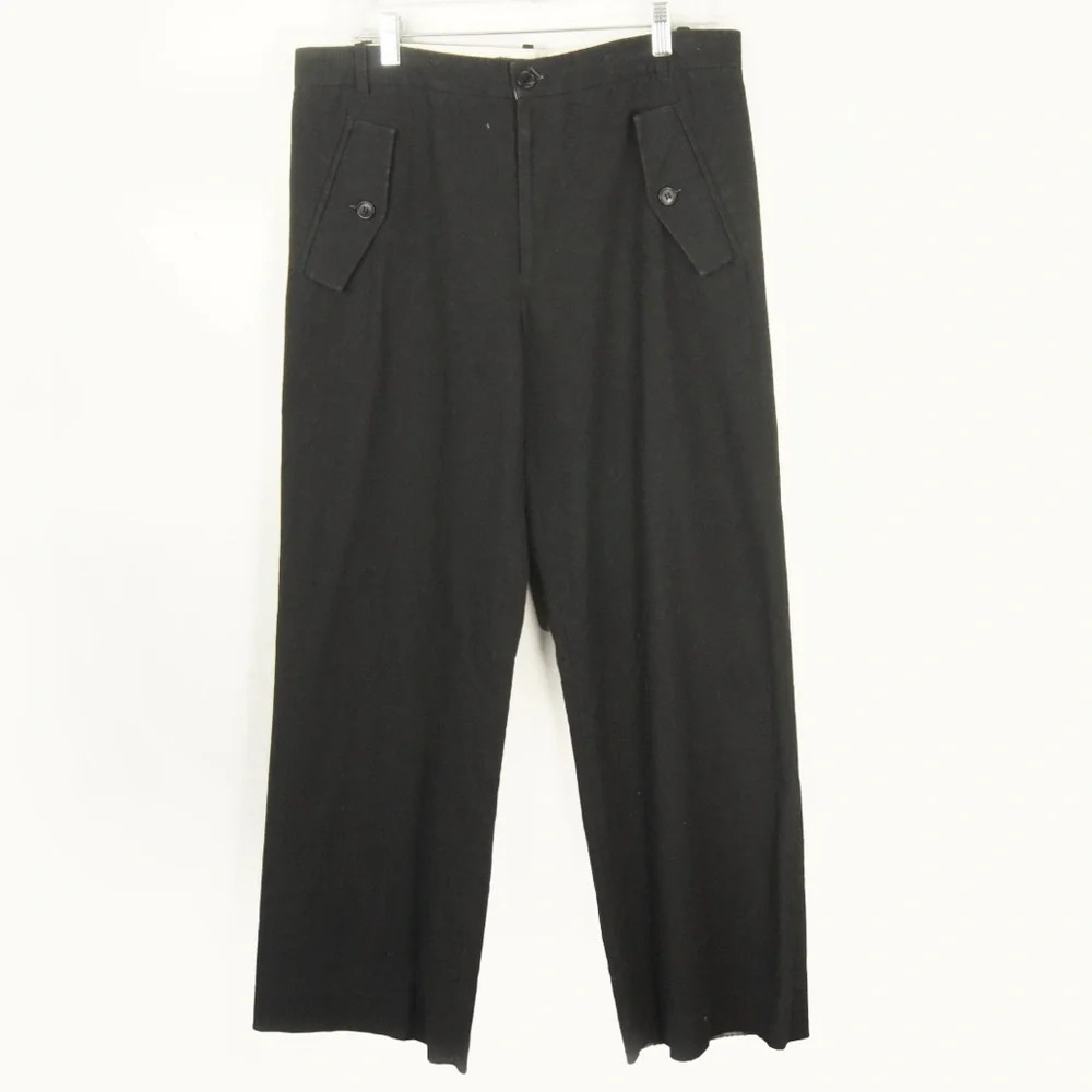 Ann Demeulemeester Black Wide Trouser Pants